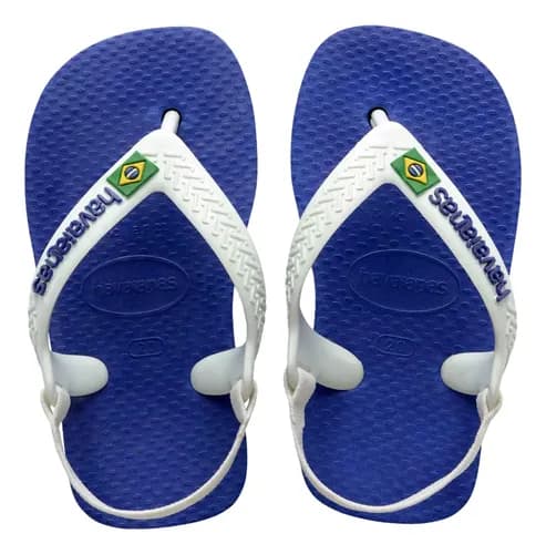 Chinelo Bebê Havaianas Baby Brasil Logo Bandeirinha Elástico